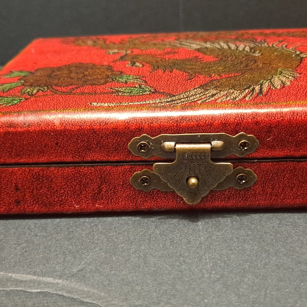 ASIAN ANTIQUE LEATHER WRAPPED BOX